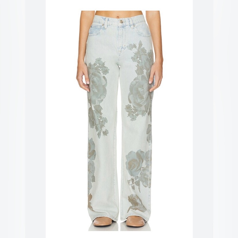 Free People Tinsley Floral Straight Leg Jeans